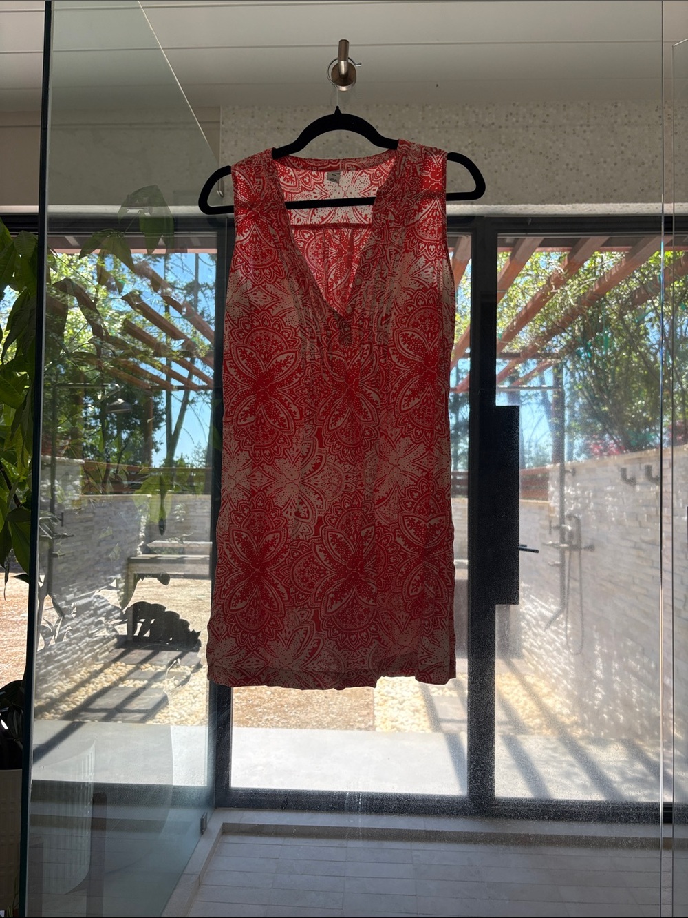 Old Navy Red Paisley Mini Dress
